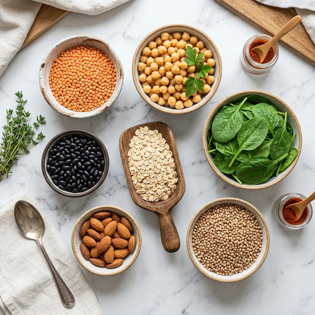 Kasvisperäisiä raudan lähteitä