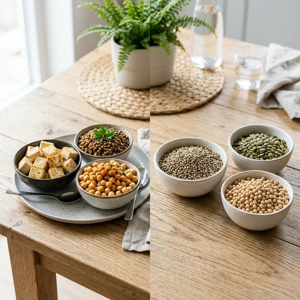 Vegaanisia proteiinilähteitä